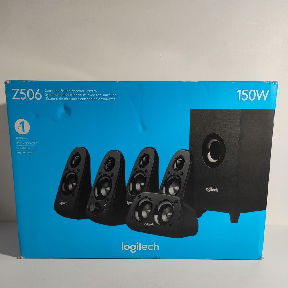 Logitech Z506 5.1 Surround Sound Home Theater Speaker System 6 Piece Set PC